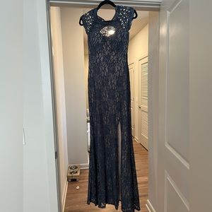 Blue lace gown